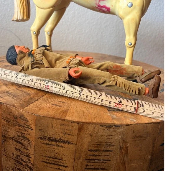 Vintage Marx Toys Johnny West Tonto Action Figure with Articulated Horse Toy - Picture 10 of 13